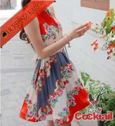 * çiçekli YILIN RENKLERİ japon elbise pembe